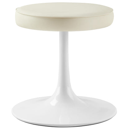 Modway - Lippa Vegan Leather Round Stool by Modway  Bar and Dining Bar and Counter Stools Ivory - EEI-7264-STO