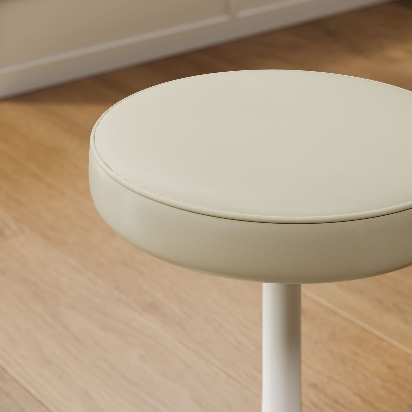 Modway - Lippa Vegan Leather Round Stool by Modway  Bar and Dining Bar and Counter Stools Ivory - EEI-7264-STO