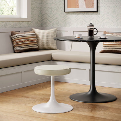 Modway - Lippa Vegan Leather Round Stool by Modway  Bar and Dining Bar and Counter Stools Ivory - EEI-7264-STO