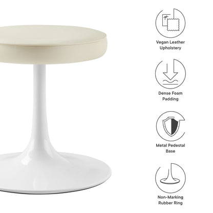Modway - Lippa Vegan Leather Round Stool by Modway  Bar and Dining Bar and Counter Stools Ivory - EEI-7264-STO