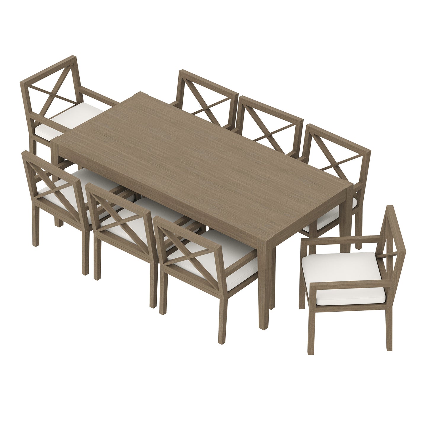 Modway - Northlake 9-Piece Outdoor Patio Teak Wood Dining Set by Modway  Outdoor Furniture Bar and Dining Gray - EEI-7271-WGR-WHI