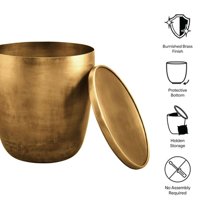 Modway - Viora Metal Storage Side Table by Modway  Living Room Tables Brown - EEI-7272-BBR