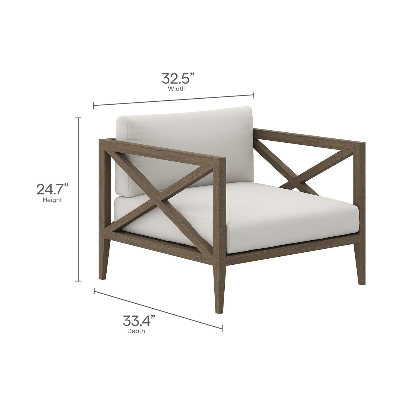 Modway - Northlake 3-Piece Outdoor Patio Teak Wood Furniture Set with Armchair and Side Table by Modway  Outdoor Furniture Sofa Sectionals Brown - EEI-7275-WGR-WHI