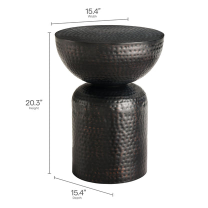 Modway - Mella Metal Hammered Side Table by Modway  Living Room Tables Black - EEI-7278-BLK