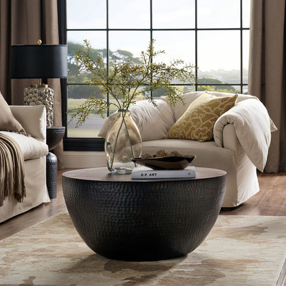 Modway - Mella 32 Inch Metal Hammered Coffee Table by Modway  Living Room Tables Black - EEI-7279-BLK