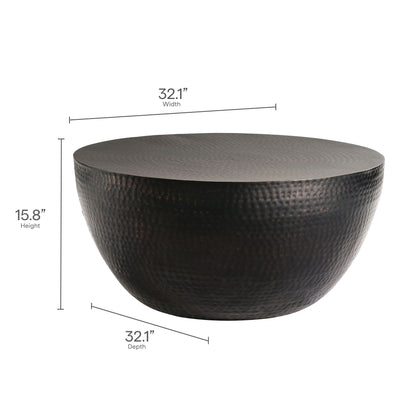 Modway - Mella 32 Inch Metal Hammered Coffee Table by Modway  Living Room Tables Black - EEI-7279-BLK