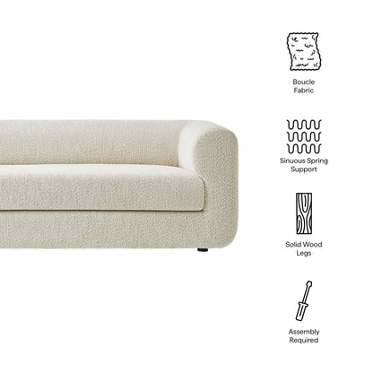 Modway - Leif 89" Boucle Upholstered Sofa by Modway  Living Room Sofas and Armchairs White - EEI-7280-PRL
