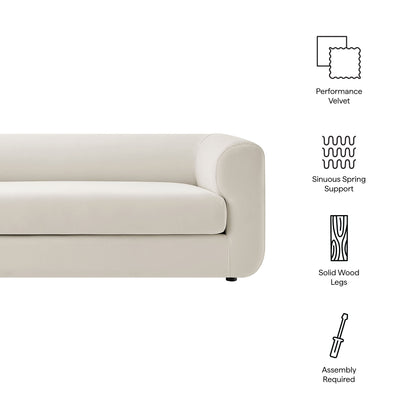 Modway - Leif 89" Performance Velvet Upholstered Sofa by Modway  Living Room Sofas and Armchairs White - EEI-7281-ALA