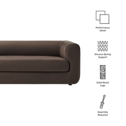 Modway - Leif 89" Performance Velvet Upholstered Sofa by Modway  Living Room Sofas and Armchairs Brown - EEI-7281-CHB