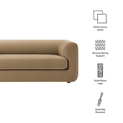 Modway - Leif 89" Performance Velvet Upholstered Sofa by Modway  Living Room Sofas and Armchairs Brown - EEI-7281-TAU