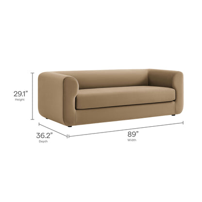 Modway - Leif 89" Performance Velvet Upholstered Sofa by Modway  Living Room Sofas and Armchairs Brown - EEI-7281-TAU