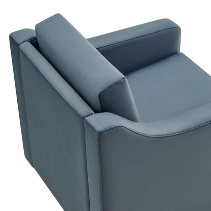 Modway - Liora Performance Velvet Armchair by Modway  Living Room Sofas and Armchairs Blue - EEI-7282-CAB