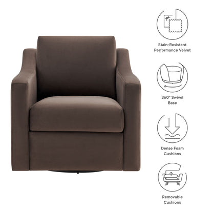 Modway - Liora Performance Velvet Armchair by Modway  Living Room Sofas and Armchairs Brown - EEI-7282-CHB