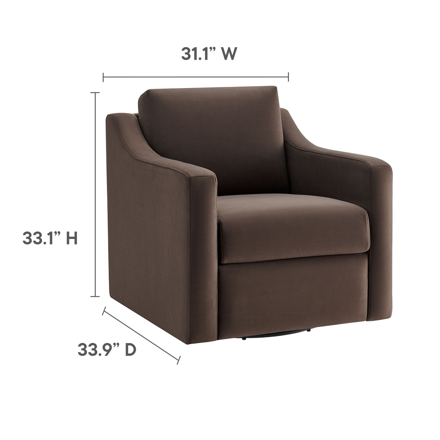 Modway - Liora Performance Velvet Armchair by Modway  Living Room Sofas and Armchairs Brown - EEI-7282-CHB
