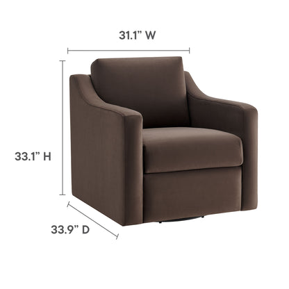 Modway - Liora Performance Velvet Armchair by Modway  Living Room Sofas and Armchairs Brown - EEI-7282-CHB