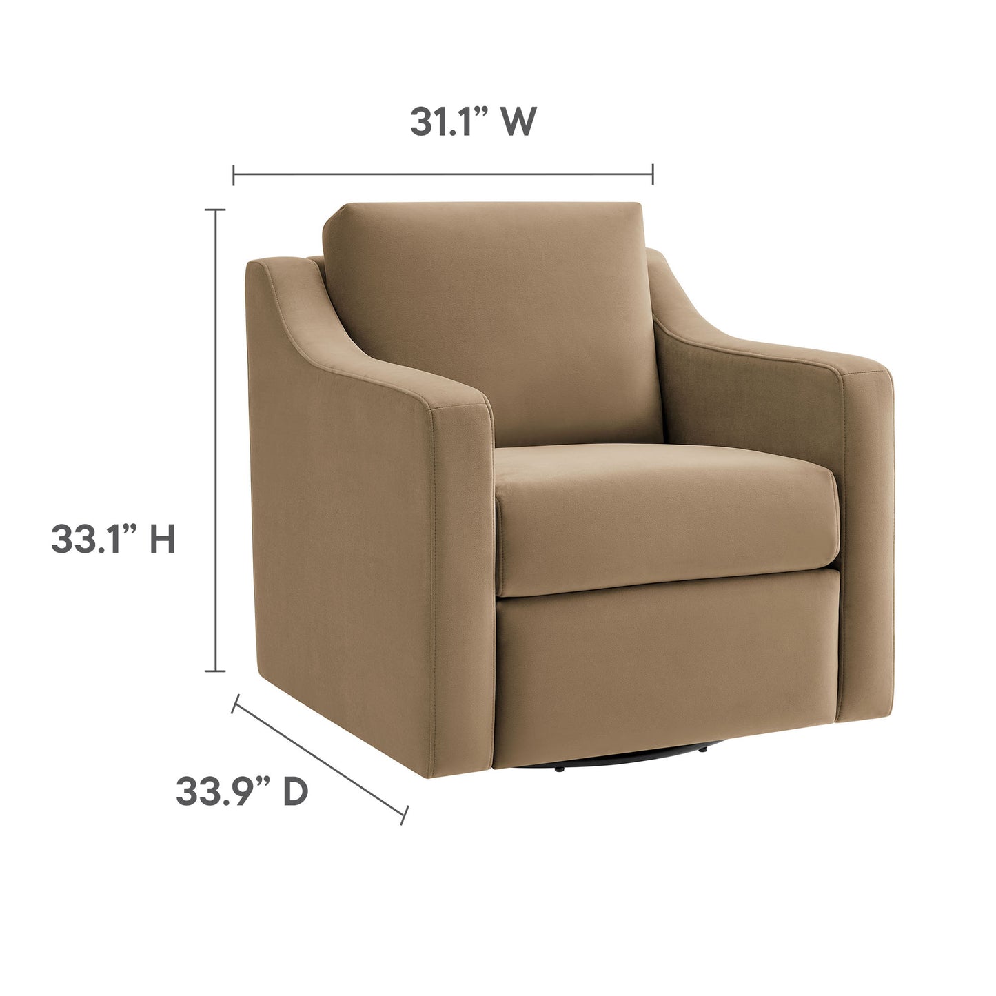 Modway - Liora Performance Velvet Armchair by Modway  Living Room Sofas and Armchairs Brown - EEI-7282-TAU