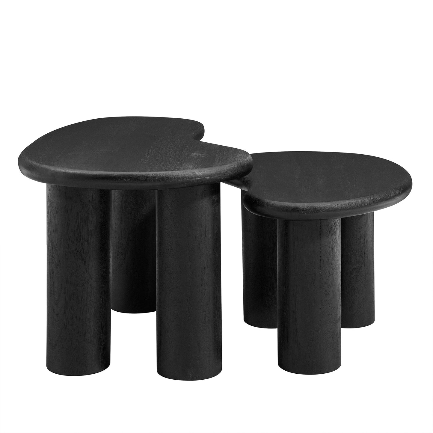 Modway - Hackney Mango Wood Nesting Coffee Table Set by Modway  Living Room Tables Black - EEI-7283-BLK