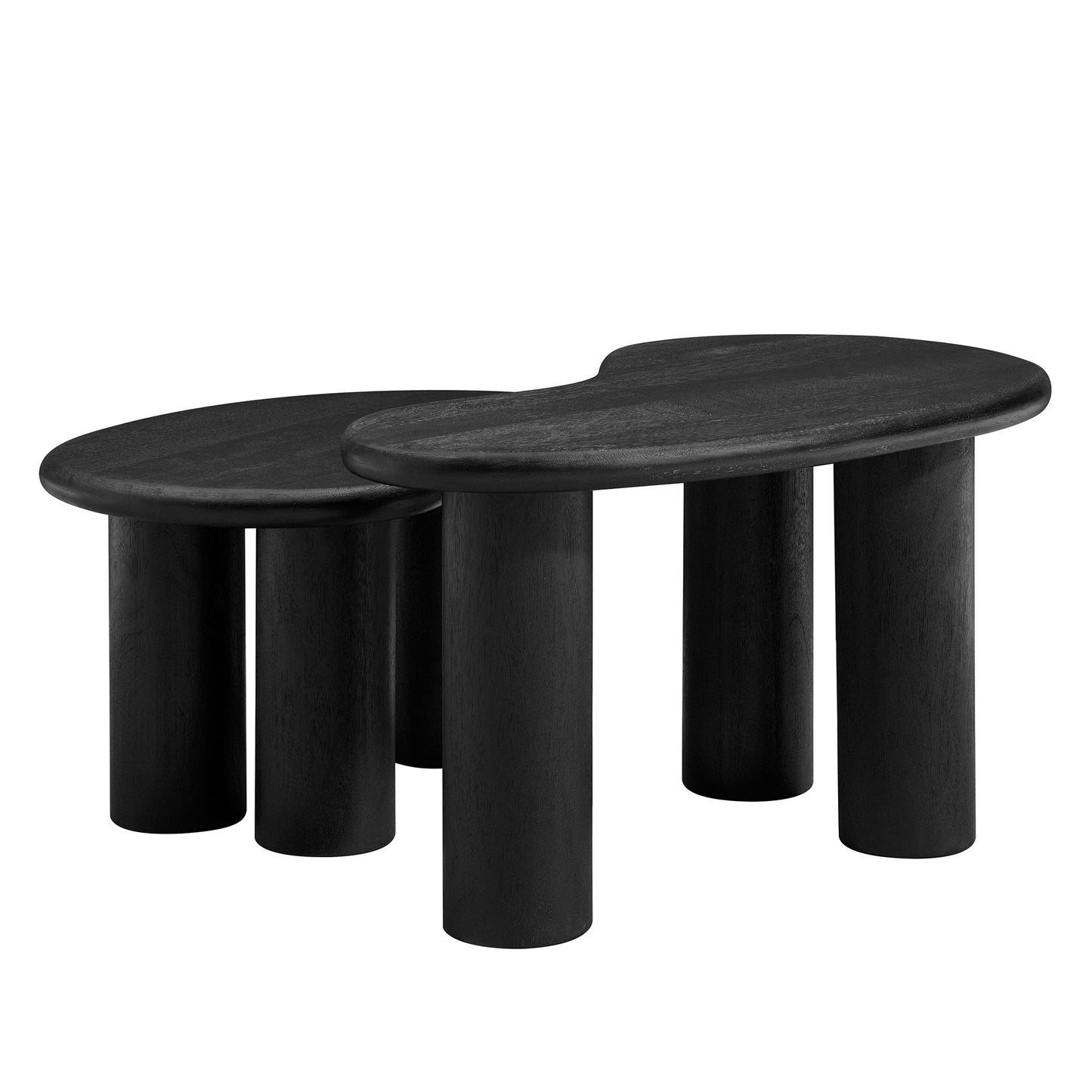 Modway - Hackney Mango Wood Nesting Coffee Table Set by Modway  Living Room Tables Black - EEI-7283-BLK