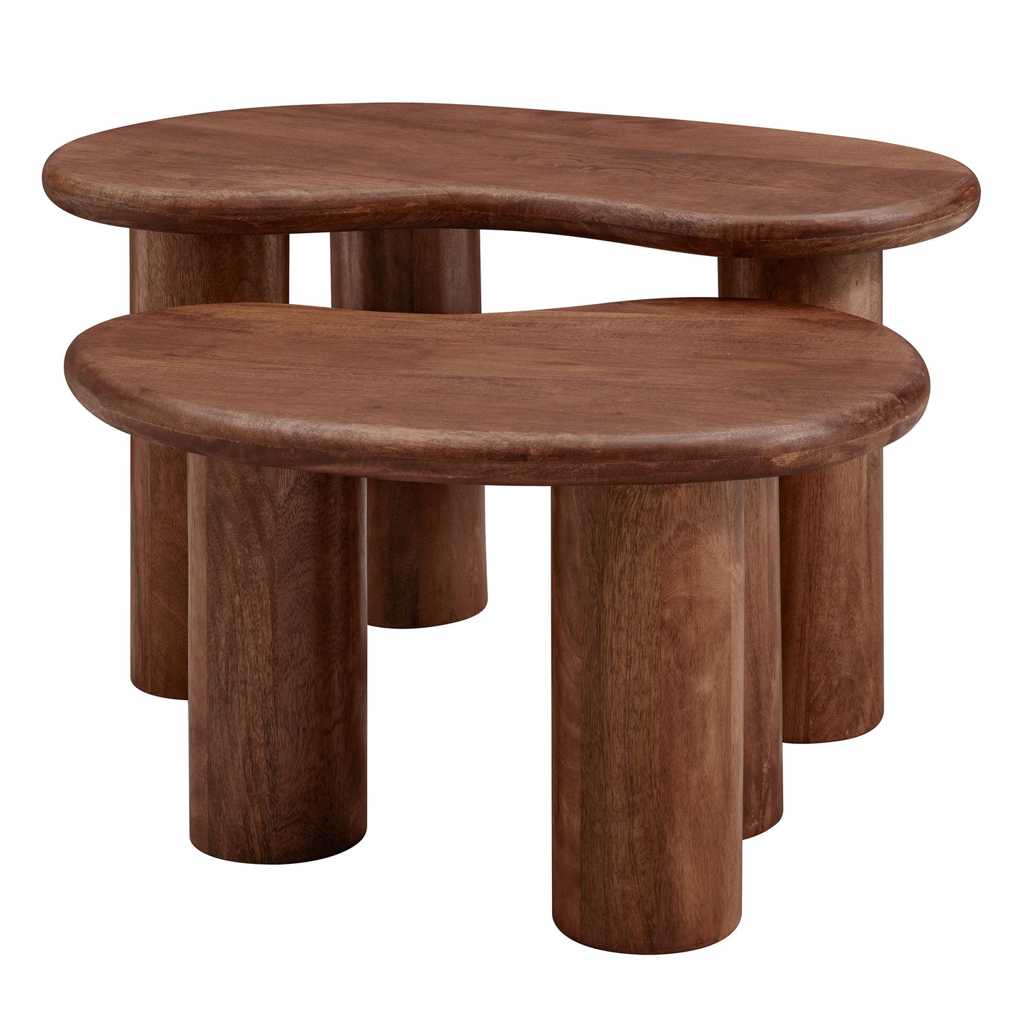 Modway - Hackney Mango Wood Nesting Coffee Table Set by Modway  Living Room Tables Brown - EEI-7283-WAL