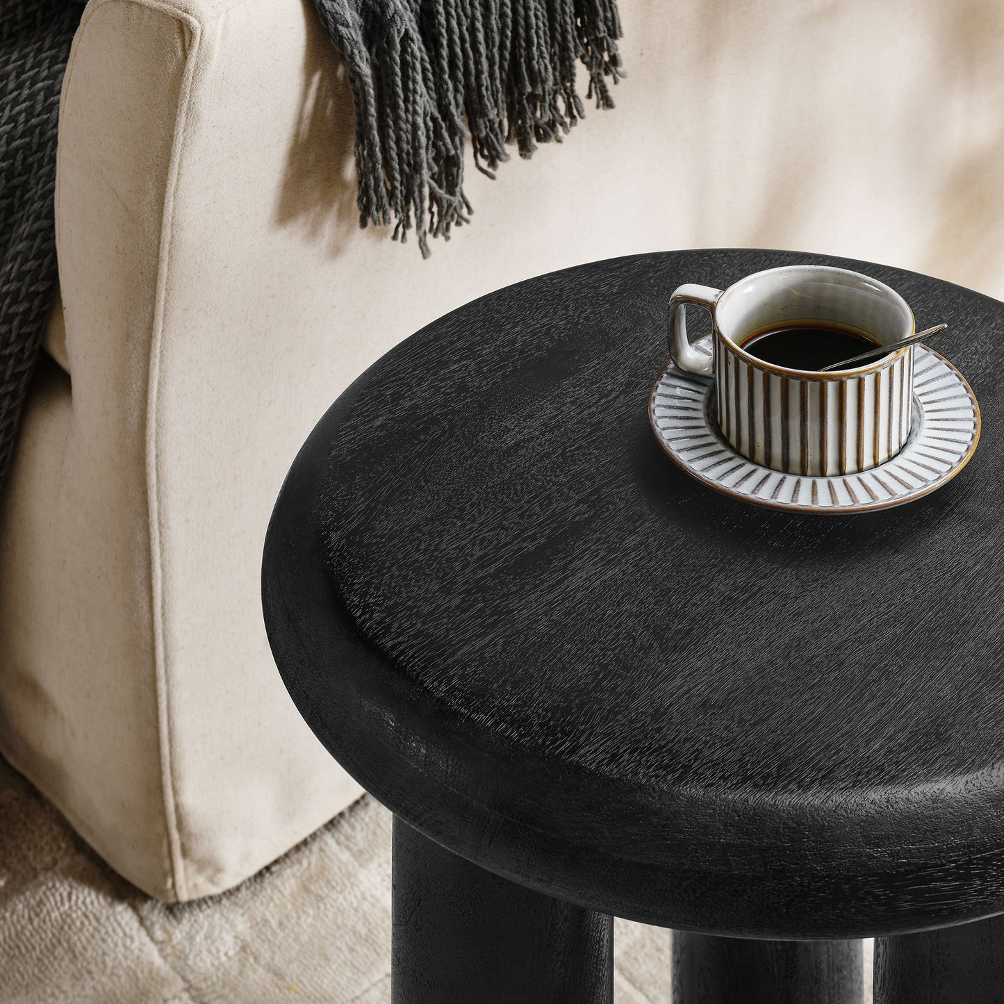 Modway - Mavina Mango Wood Side Table by Modway  Living Room Tables Black - EEI-7284-BLK