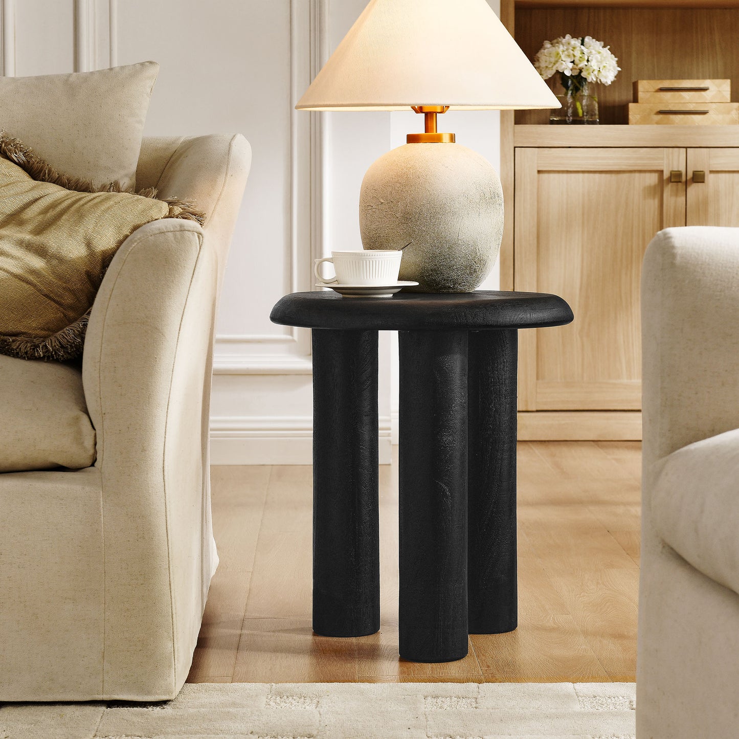 Modway - Mavina Mango Wood Side Table by Modway  Living Room Tables Black - EEI-7284-BLK