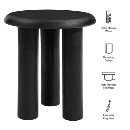 Modway - Mavina Mango Wood Side Table by Modway  Living Room Tables Black - EEI-7284-BLK