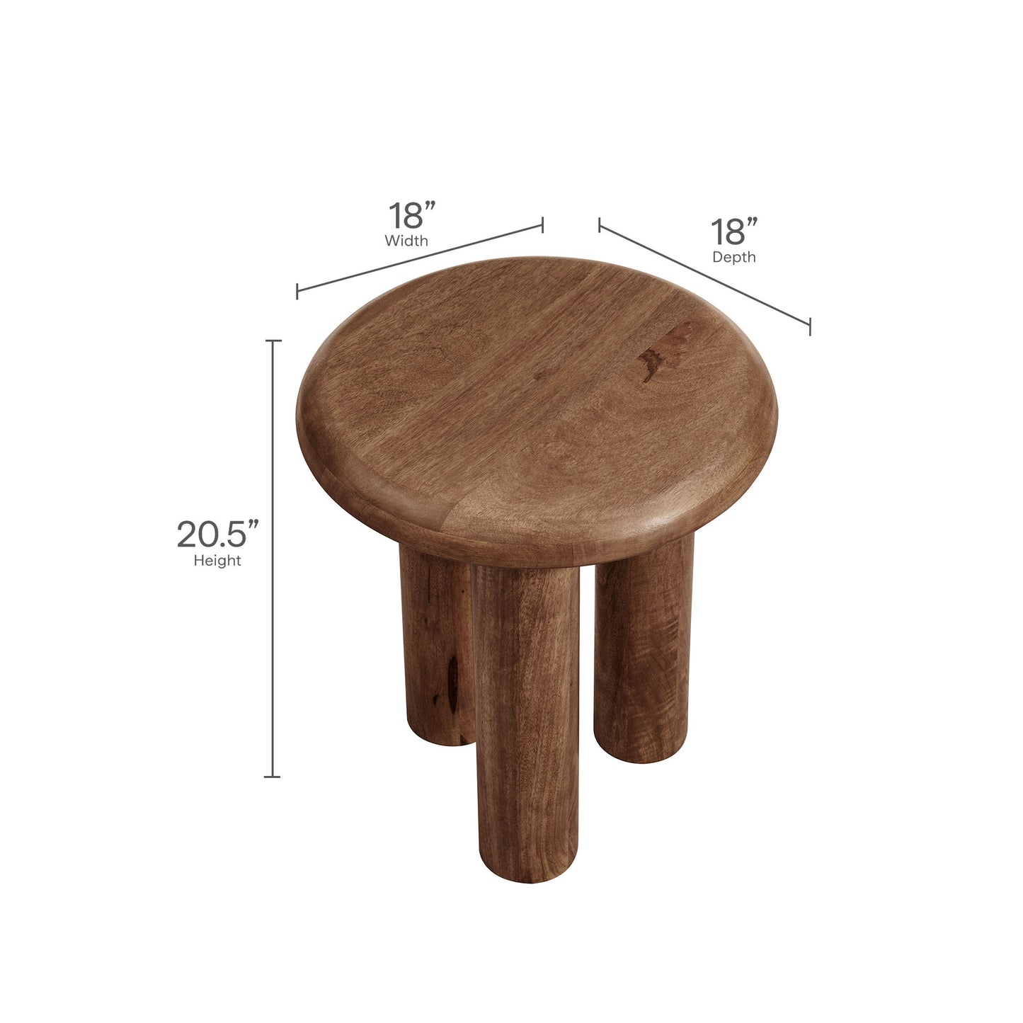 Modway - Mavina Mango Wood Side Table by Modway  Living Room Tables Brown - EEI-7284-WAL