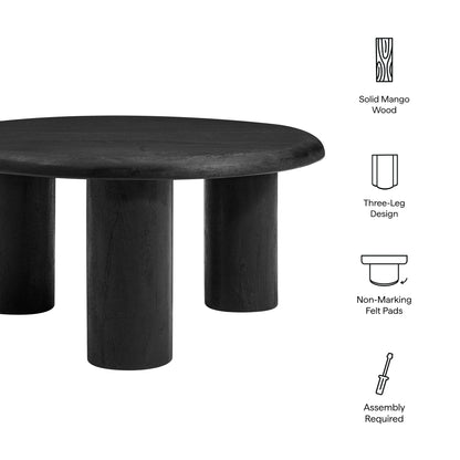 Modway - Mavina Round Mango Wood Coffee Table by Modway  Living Room Tables Black - EEI-7286-BLK