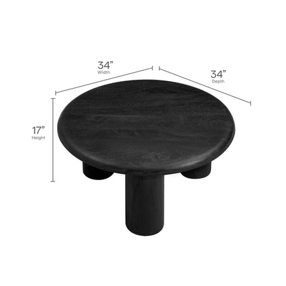 Modway - Mavina Round Mango Wood Coffee Table by Modway  Living Room Tables Black - EEI-7286-BLK