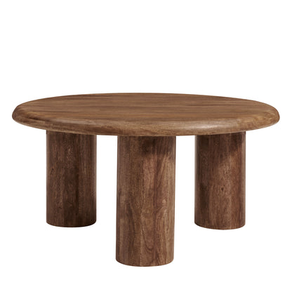 Modway - Mavina Round Mango Wood Coffee Table by Modway  Living Room Tables Brown - EEI-7286-WAL