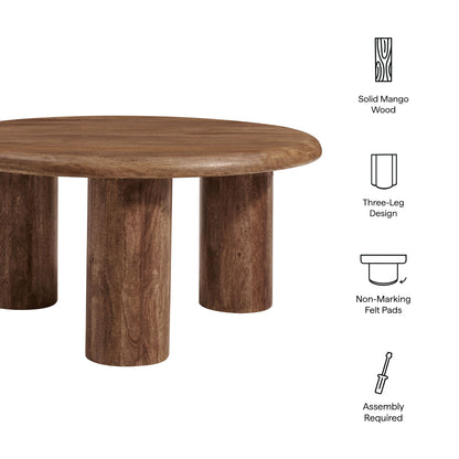 Modway - Mavina Round Mango Wood Coffee Table by Modway  Living Room Tables Brown - EEI-7286-WAL