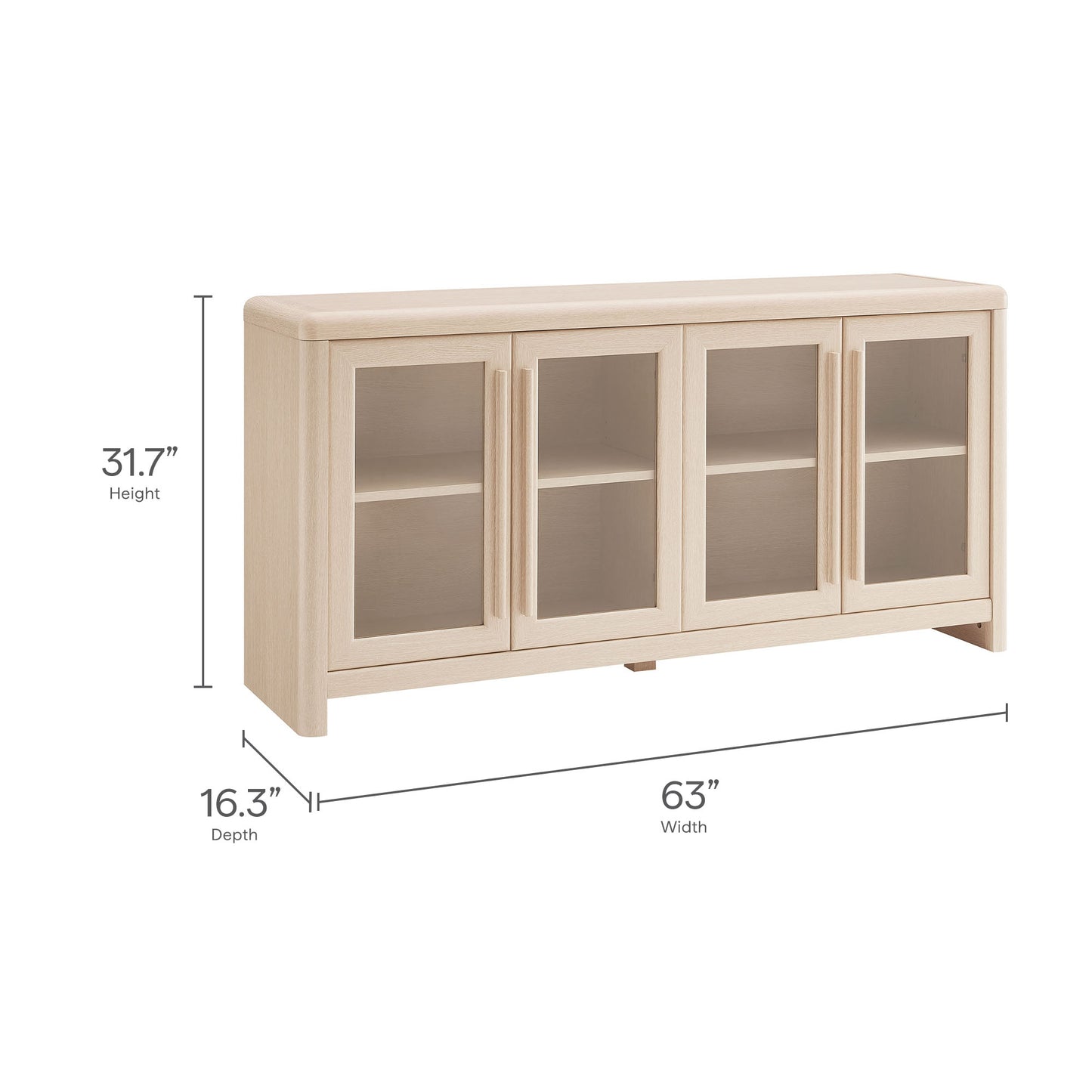 Modway - Evren 4-Door Sideboard Storage Display Cabinet by Modway  Living Room  Gray - EEI-7287-ASH