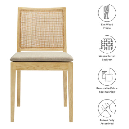 Modway - Ovard Wood and Rattan Dining Chair by Modway  Bar and Dining Dining Chairs Brown - EEI-7288-NAT-BEI