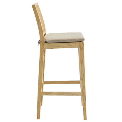 Modway - Ovard Wood and Rattan Bar Stool by Modway  Bar and Dining Bar and Counter Stools Brown - EEI-7289-NAT-BEI