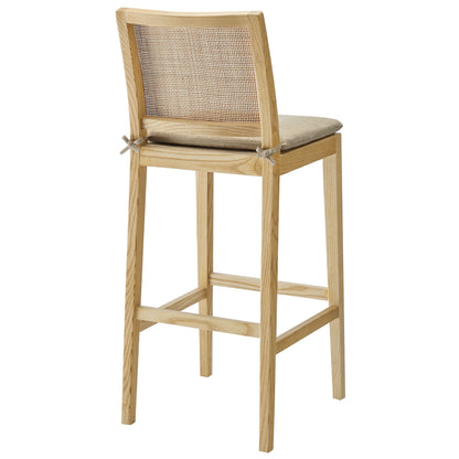 Modway - Ovard Wood and Rattan Bar Stool by Modway  Bar and Dining Bar and Counter Stools Brown - EEI-7289-NAT-BEI