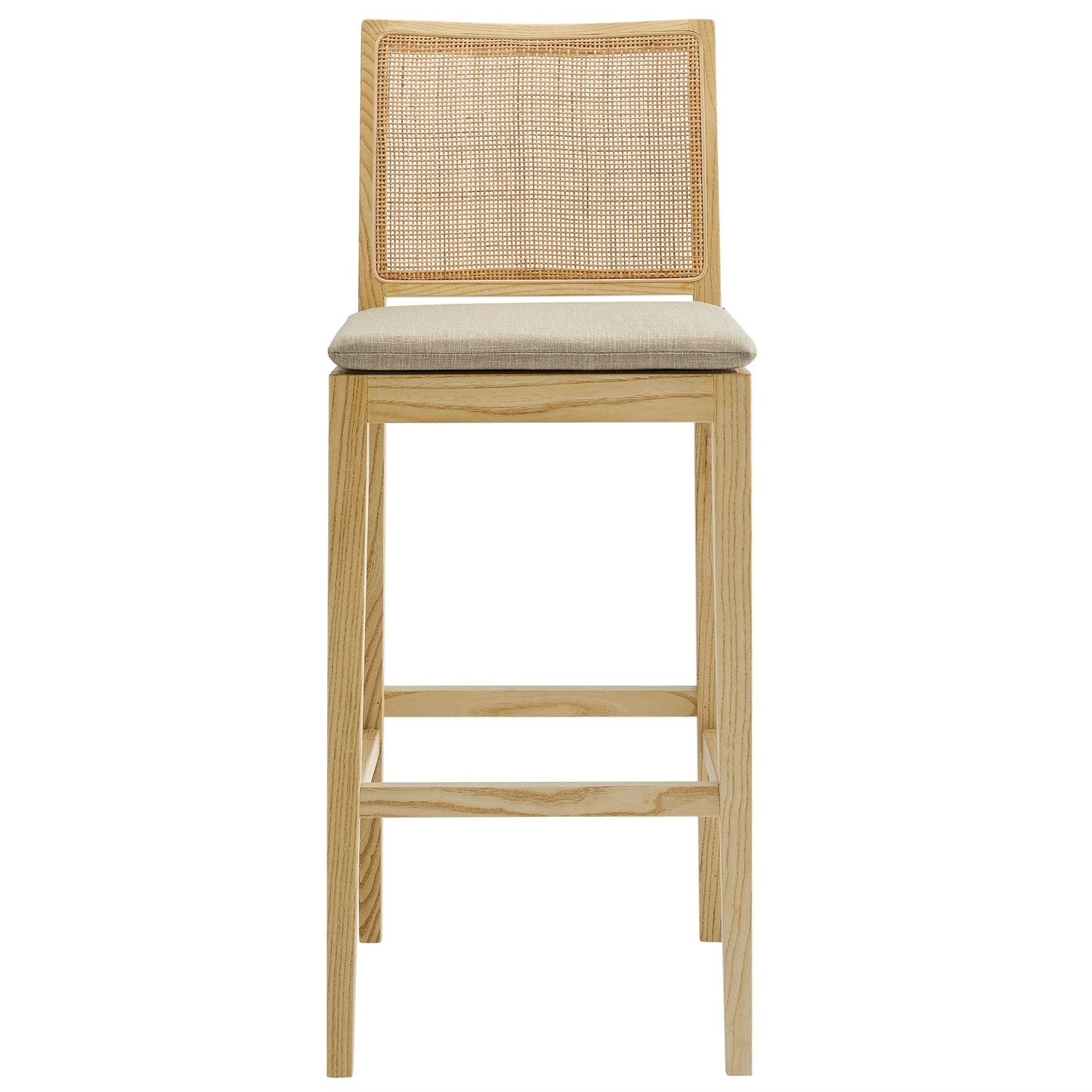 Modway - Ovard Wood and Rattan Bar Stool by Modway  Bar and Dining Bar and Counter Stools Brown - EEI-7289-NAT-BEI