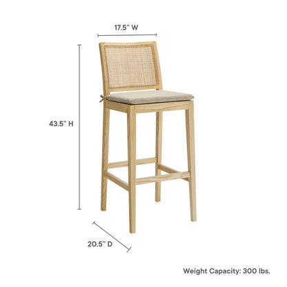 Modway - Ovard Wood and Rattan Bar Stool by Modway  Bar and Dining Bar and Counter Stools Brown - EEI-7289-NAT-BEI