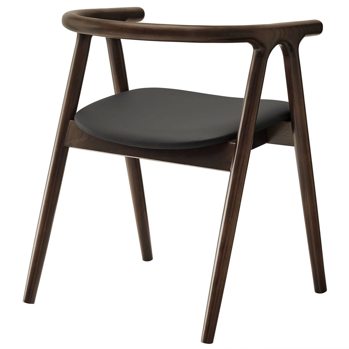 Modway - Henry Vegan Leather and Wood Dining Chair by Modway  Bar and Dining Dining Chairs Black - EEI-7291-BLK