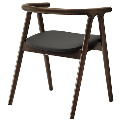 Modway - Henry Vegan Leather and Wood Dining Chair by Modway  Bar and Dining Dining Chairs Black - EEI-7291-BLK
