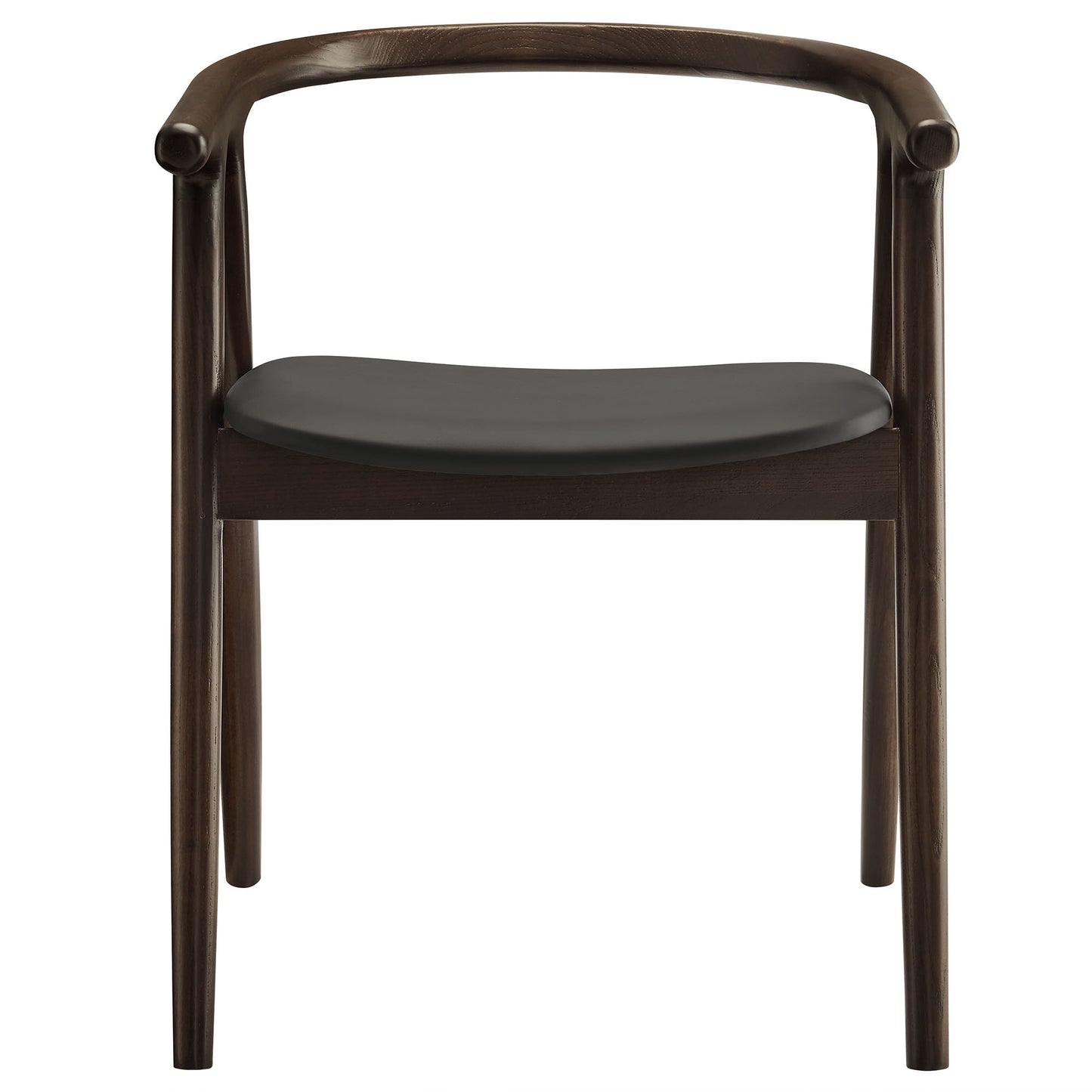 Modway - Henry Vegan Leather and Wood Dining Chair by Modway  Bar and Dining Dining Chairs Black - EEI-7291-BLK