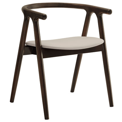 Modway - Henry Vegan Leather and Wood Dining Chair by Modway  Bar and Dining Dining Chairs White - EEI-7291-STO