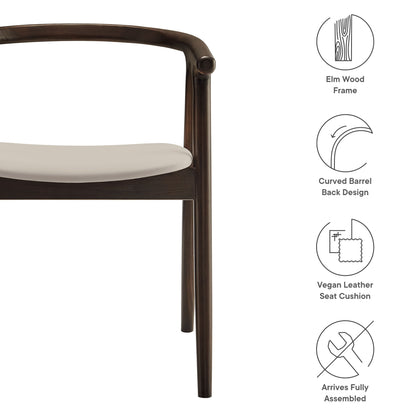 Modway - Henry Vegan Leather and Wood Dining Chair by Modway  Bar and Dining Dining Chairs White - EEI-7291-STO