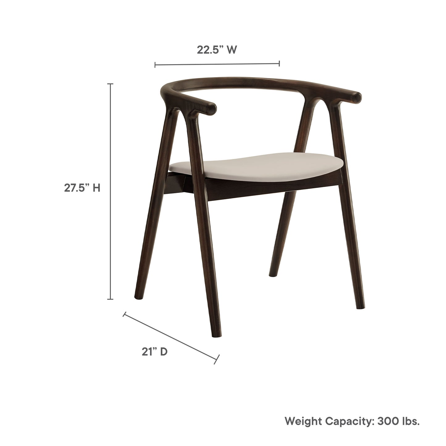 Modway - Henry Vegan Leather and Wood Dining Chair by Modway  Bar and Dining Dining Chairs White - EEI-7291-STO