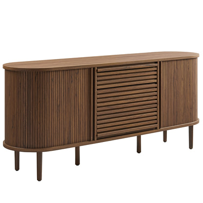 Modway - Harlan 67" Fluted Oval Sideboard Cabinet by Modway  Living Room  Brown - EEI-7293-WAL