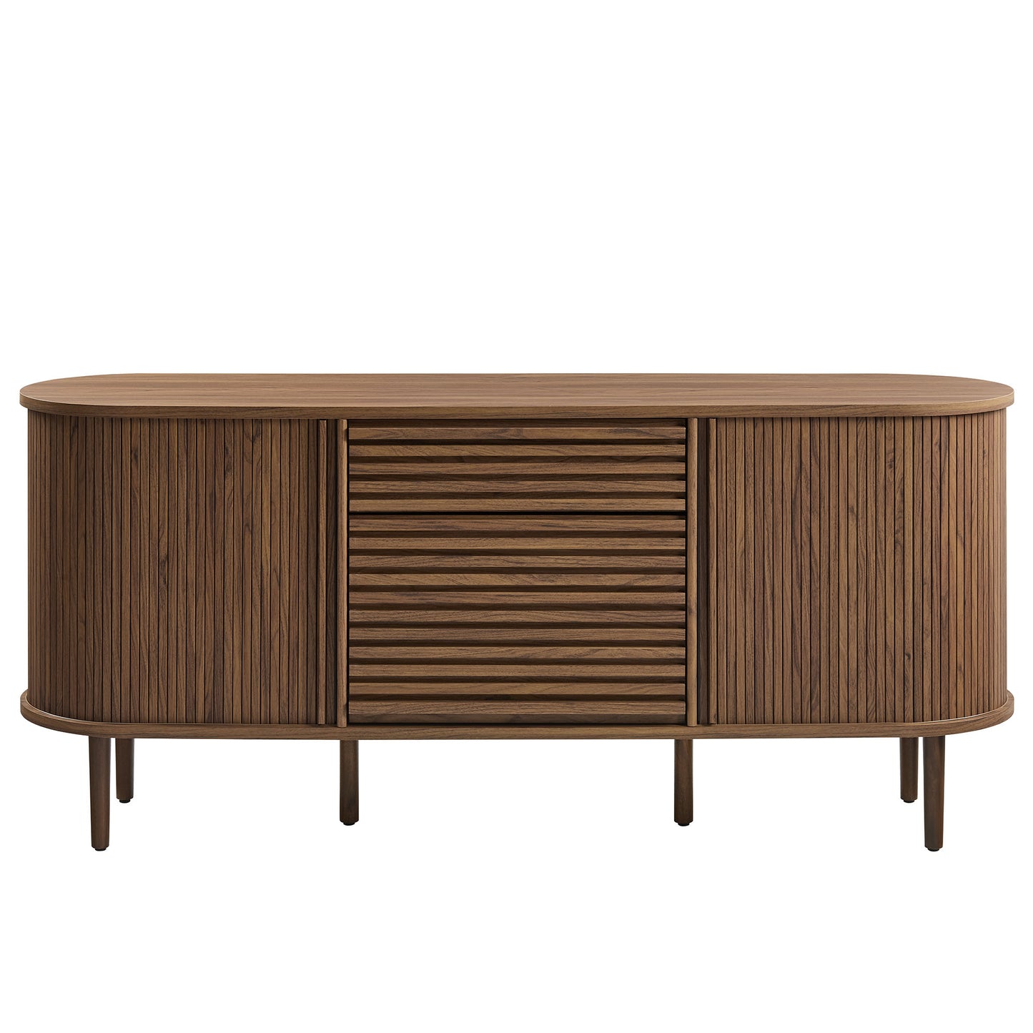 Modway - Harlan 67" Fluted Oval Sideboard Cabinet by Modway  Living Room  Brown - EEI-7293-WAL