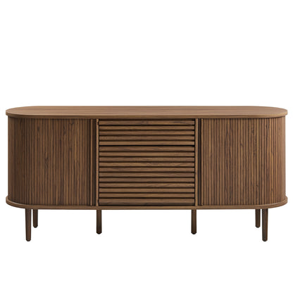 Modway - Harlan 67" Fluted Oval Sideboard Cabinet by Modway  Living Room  Brown - EEI-7293-WAL