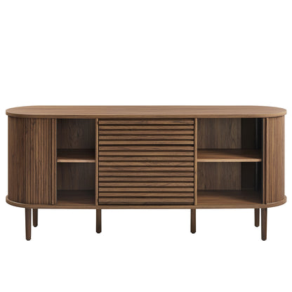 Modway - Harlan 67" Fluted Oval Sideboard Cabinet by Modway  Living Room  Brown - EEI-7293-WAL
