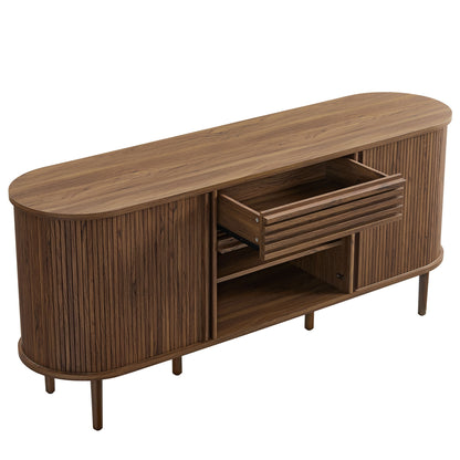 Modway - Harlan 67" Fluted Oval Sideboard Cabinet by Modway  Living Room  Brown - EEI-7293-WAL