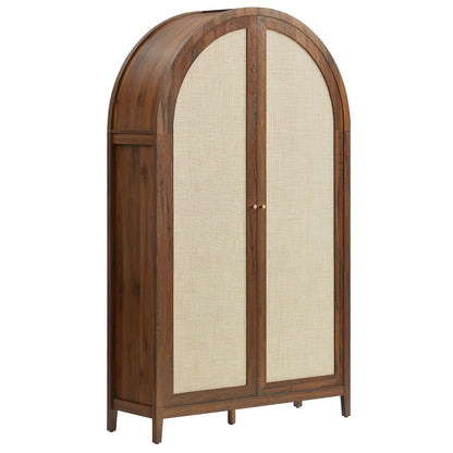 Modway - Calista 79" Tall Wide Rattan Arched Storage Cabinet by Modway  Living Room Decor Brown - EEI-7294-WAL