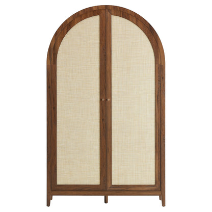 Modway - Calista 79" Tall Wide Rattan Arched Storage Cabinet by Modway  Living Room Decor Brown - EEI-7294-WAL
